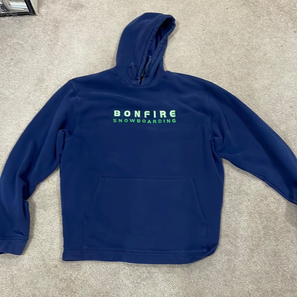 Vintage bonfire snowboarding hoodie